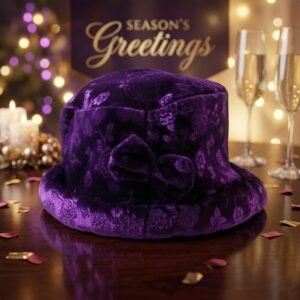 winterhat-02.jpg Velvet Floral Bucket Hat – Elegant Winter Accessory for Women