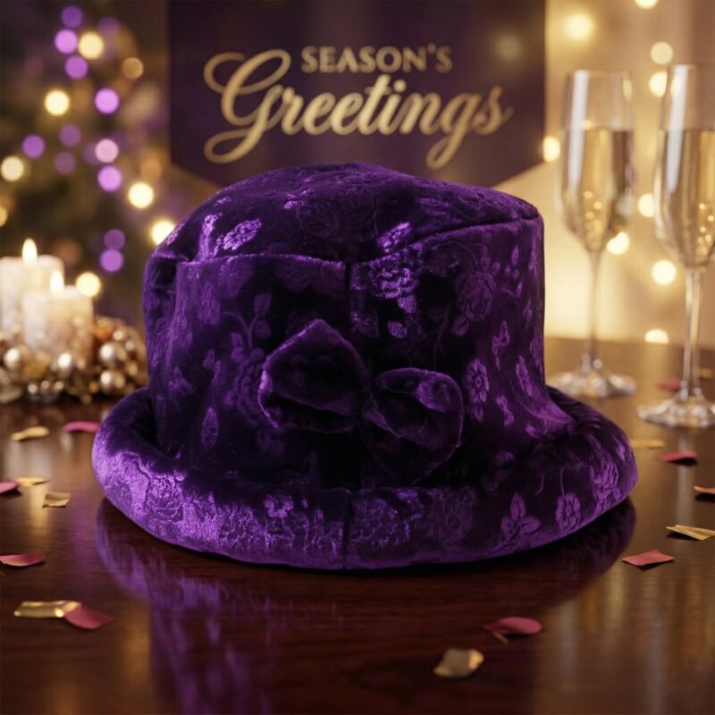 winterhat-02.jpg Velvet Floral Bucket Hat – Elegant Winter Accessory for Women