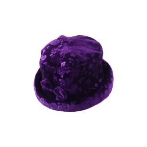 winterhat-04.jpg Velvet Floral Bucket Hat – Elegant Winter Accessory for Women
