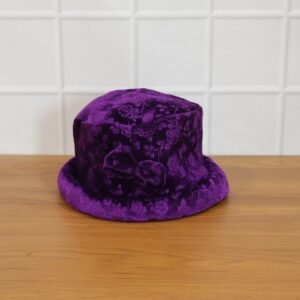 winterhat-live.jpg Velvet Floral Bucket Hat – Elegant Winter Accessory for Women