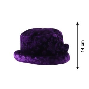winterhat-size.jpg Velvet Floral Bucket Hat – Elegant Winter Accessory for Women