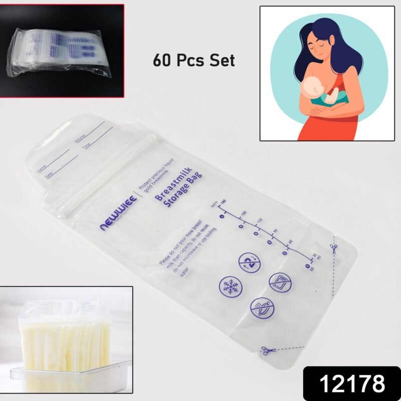 Breastmilk Storage Bags � Double Zipper Seal 60 Pcs | FERVENT