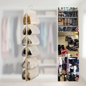 Hanging-shoe-organizer-02.jpg 12-Pocket Hanging Shoe Organizer – Space-Saving Durable Storage