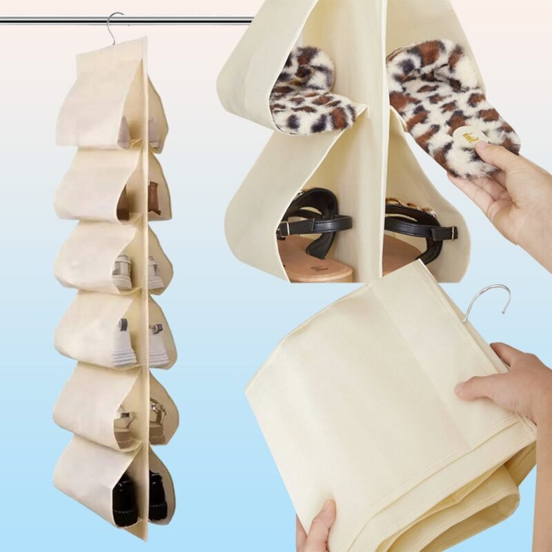 Hanging-shoe-organizer-05.jpg 12-Pocket Hanging Shoe Organizer – Space-Saving Durable Storage