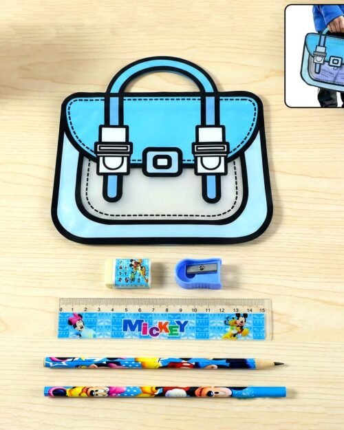 PVCBagsKids-WOSKU-01.jpg Kids Stationery Kit – 5 in 1 Cartoon Style Carry Bag